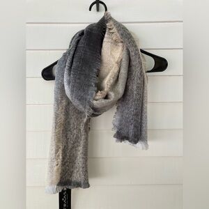 Fraas | Cashmink Scarf Taupe Gray Ombre 16x68” NWT Ultra Soft